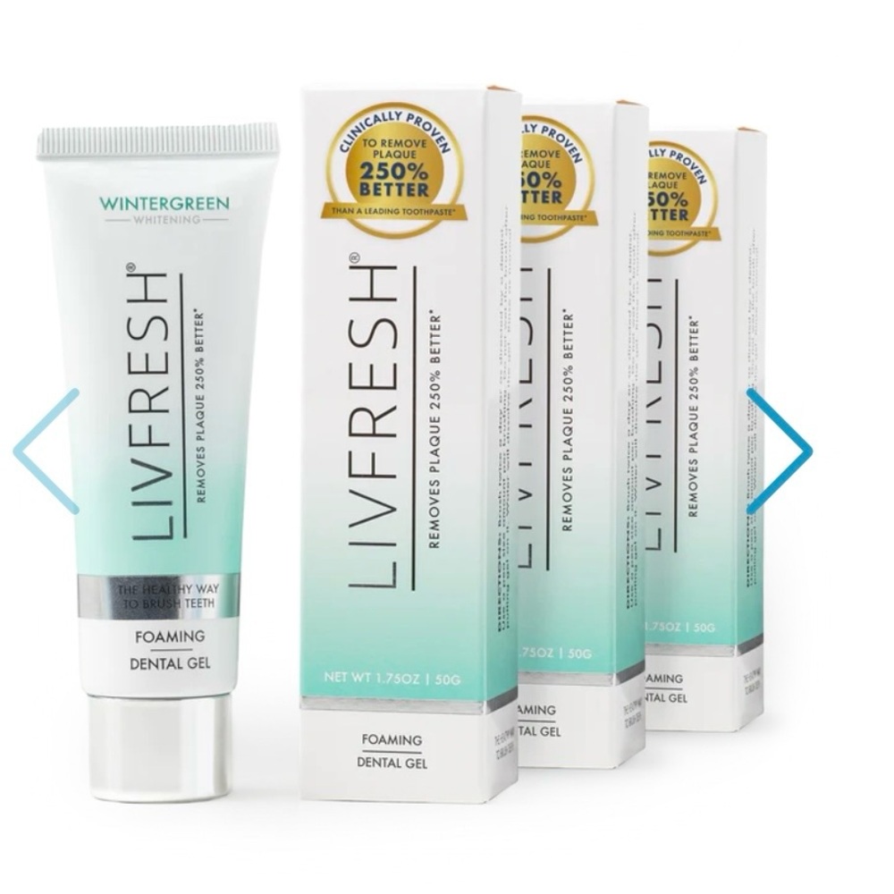THREE LIVFRESH wintergreen foaming gel toothpaste
